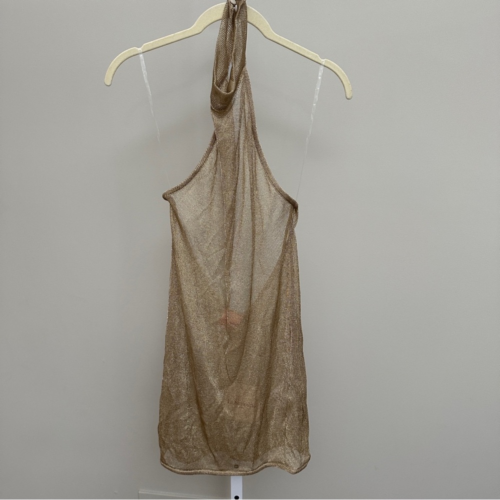 LE SEMAINE PARIS LA SEMAINE TANK TOP GOLD SIZE 38 /US 6 NWT